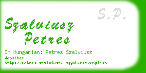 szalviusz petres business card